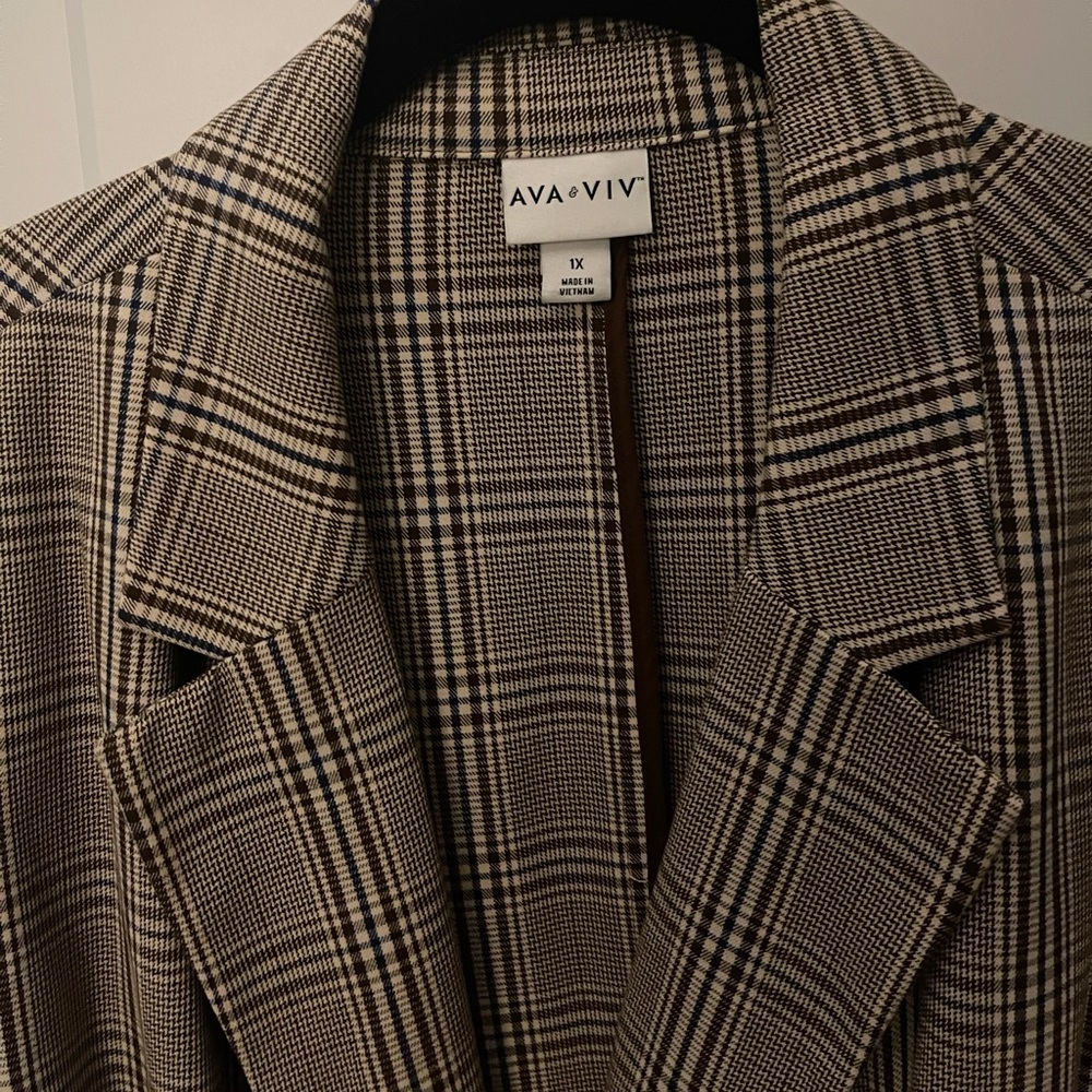 Ava + Viv Plaid Blazer